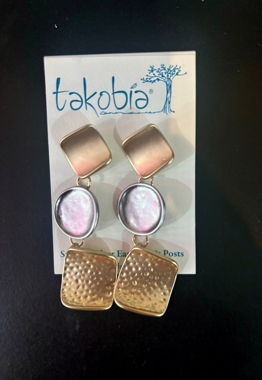 Two Tone Geometric Earrings (Takobia)